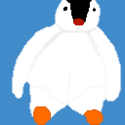 a rather demented looking penguin plushie